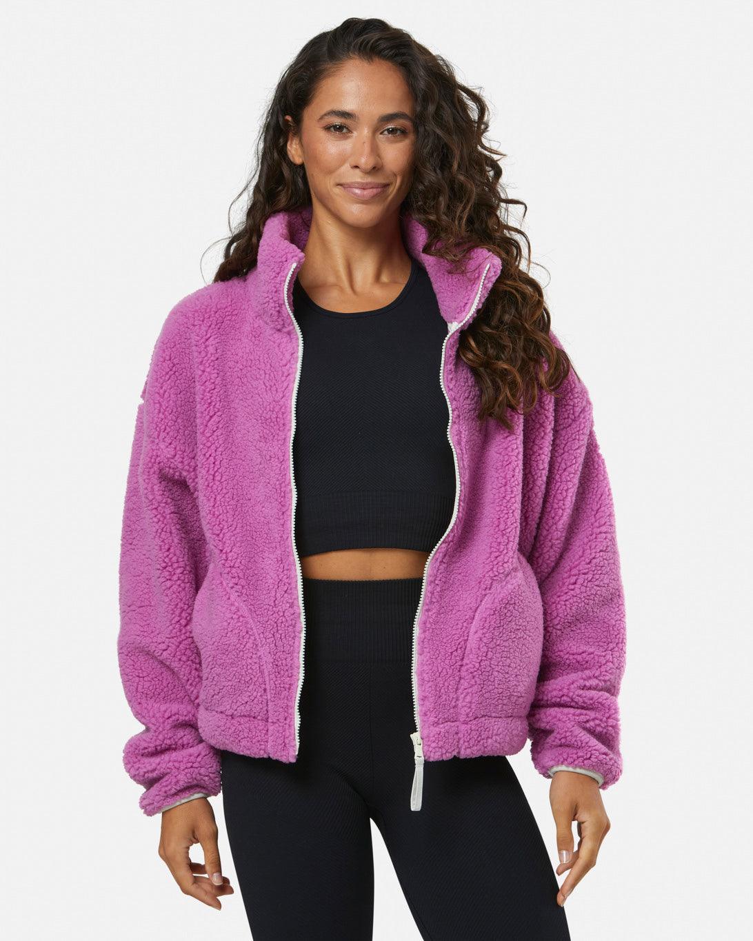 Gym+Coffee Industry Fleece High Collar Jacket (Ladies) - Crisp Pink