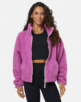 Gym+Coffee Industry Fleece High Collar Jacket (Ladies) - Crisp Pink