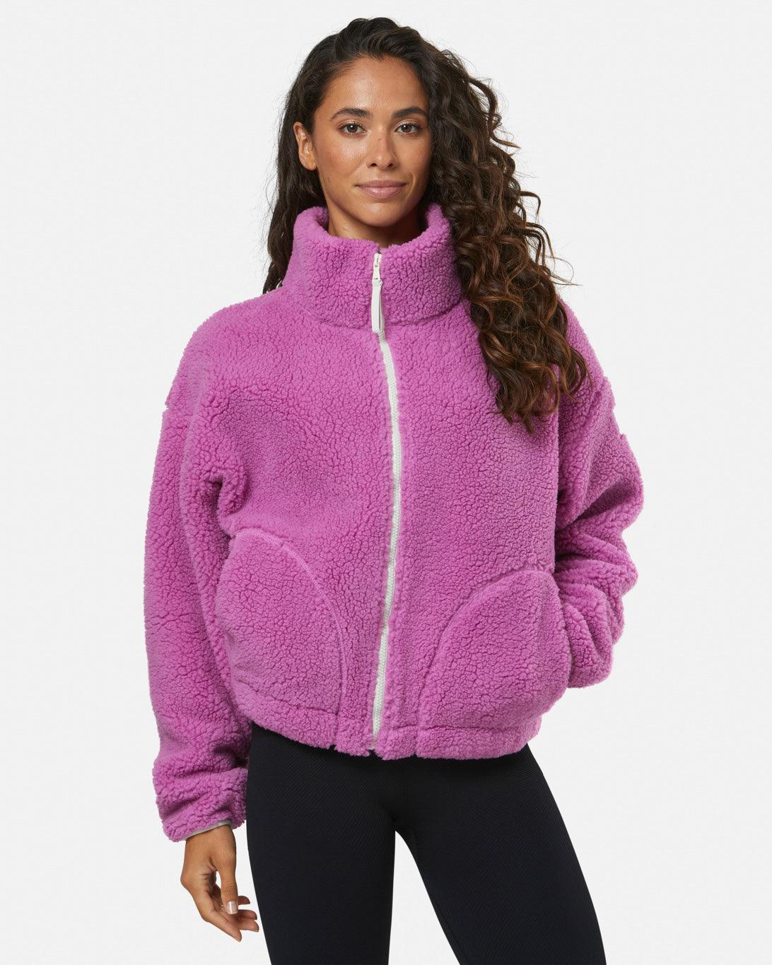 Gym+Coffee Industry Fleece High Collar Jacket (Ladies) - Crisp Pink