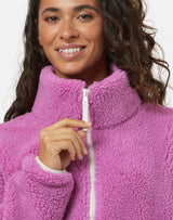 Gym+Coffee Industry Fleece High Collar Jacket (Ladies) - Crisp Pink