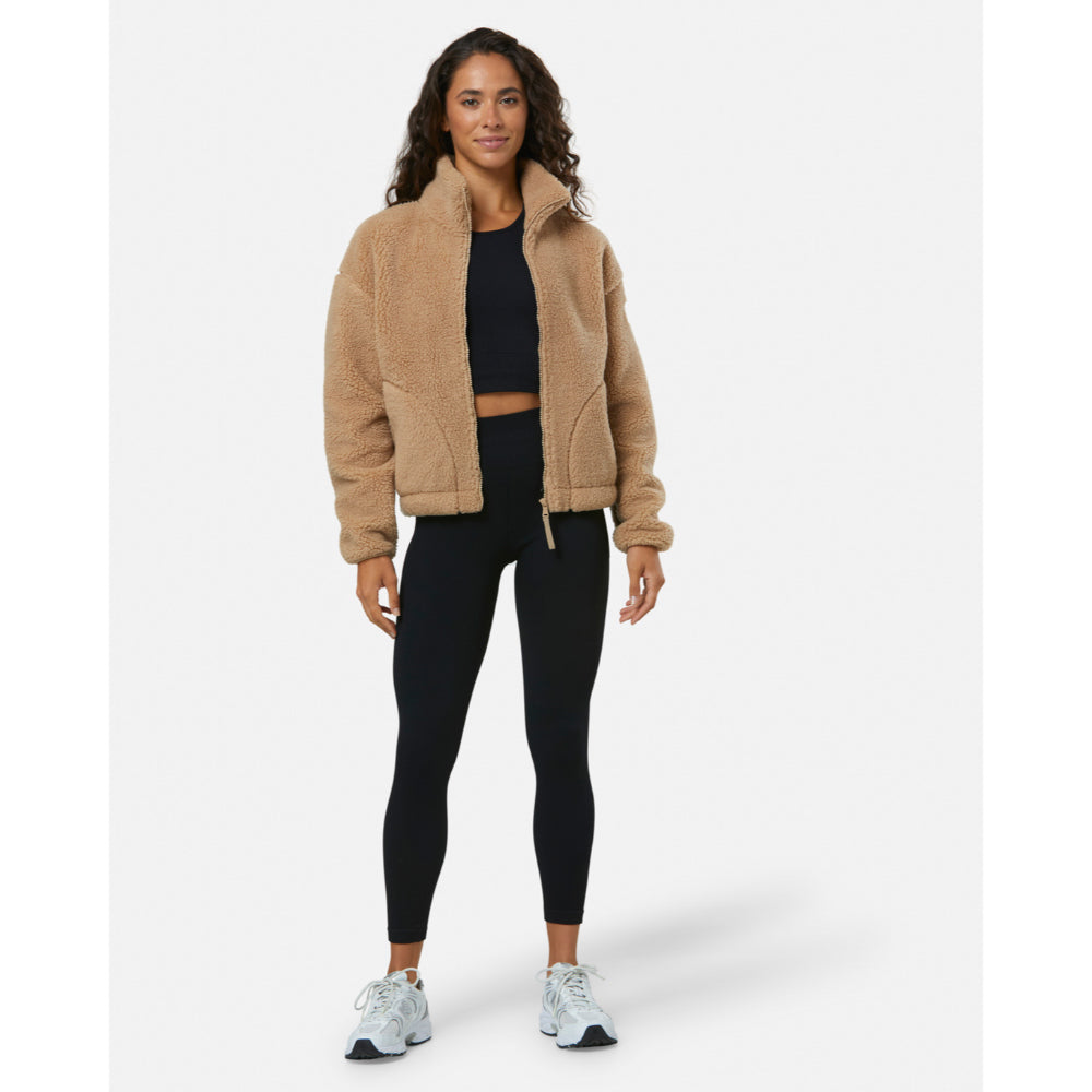 Gym+Coffee Industry Fleece High Collar Jacket (Ladies) - Sandstone