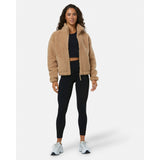 Gym+Coffee Industry Fleece High Collar Jacket (Ladies) - Sandstone