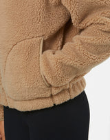 Gym+Coffee Industry Fleece High Collar Jacket (Ladies) - Sandstone