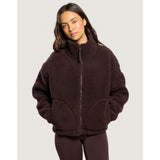 Gym+Coffee Industry Fleece High Collar Jacket (Ladies) - Mocha Bean