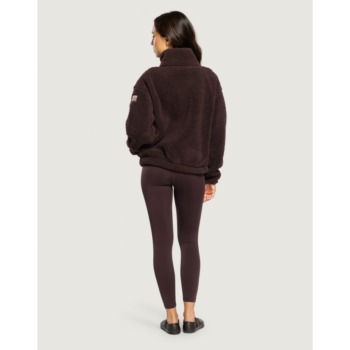 Gym+Coffee Industry Fleece High Collar Jacket (Ladies) - Mocha Bean