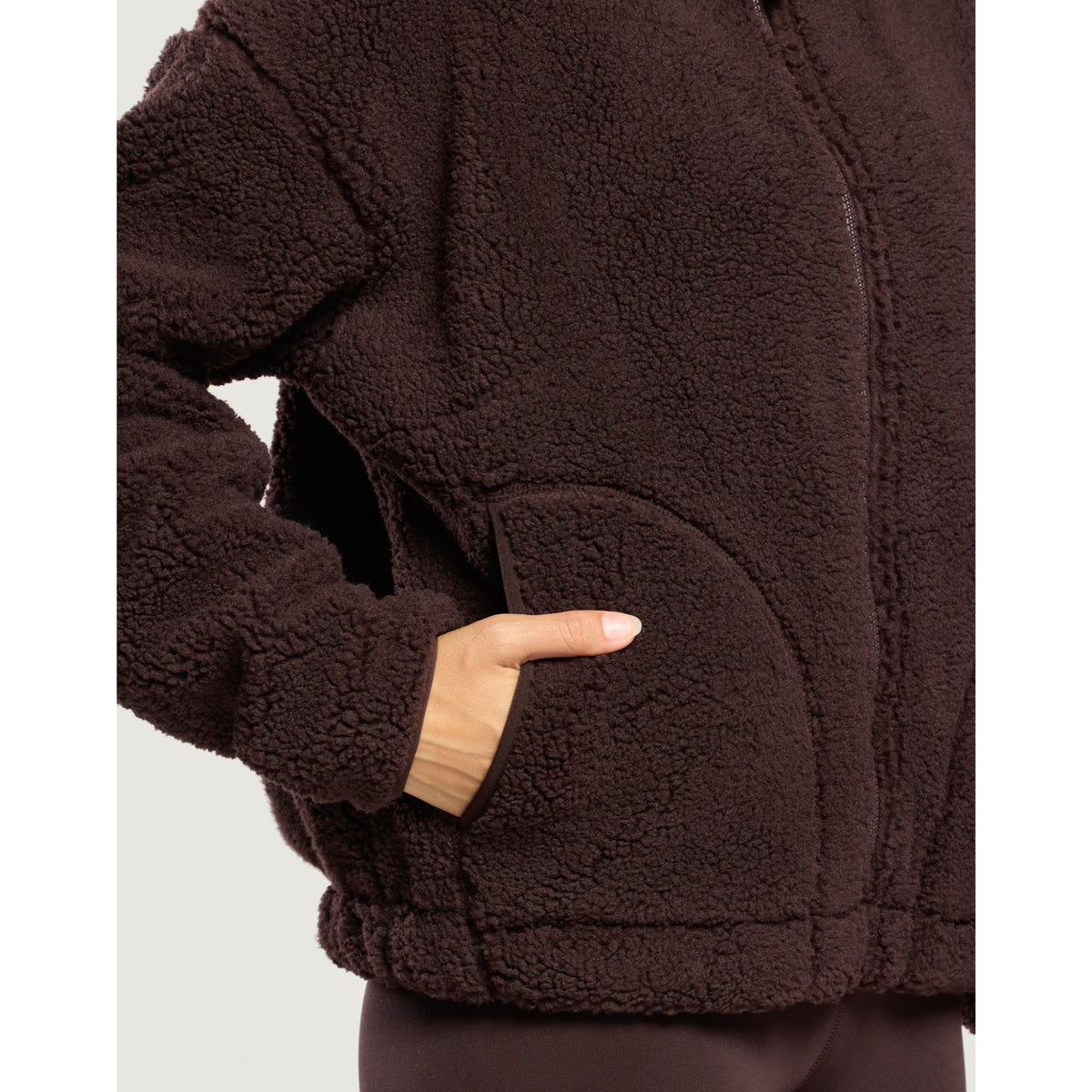 Gym+Coffee Industry Fleece High Collar Jacket (Ladies) - Mocha Bean