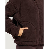 Gym+Coffee Industry Fleece High Collar Jacket (Ladies) - Mocha Bean