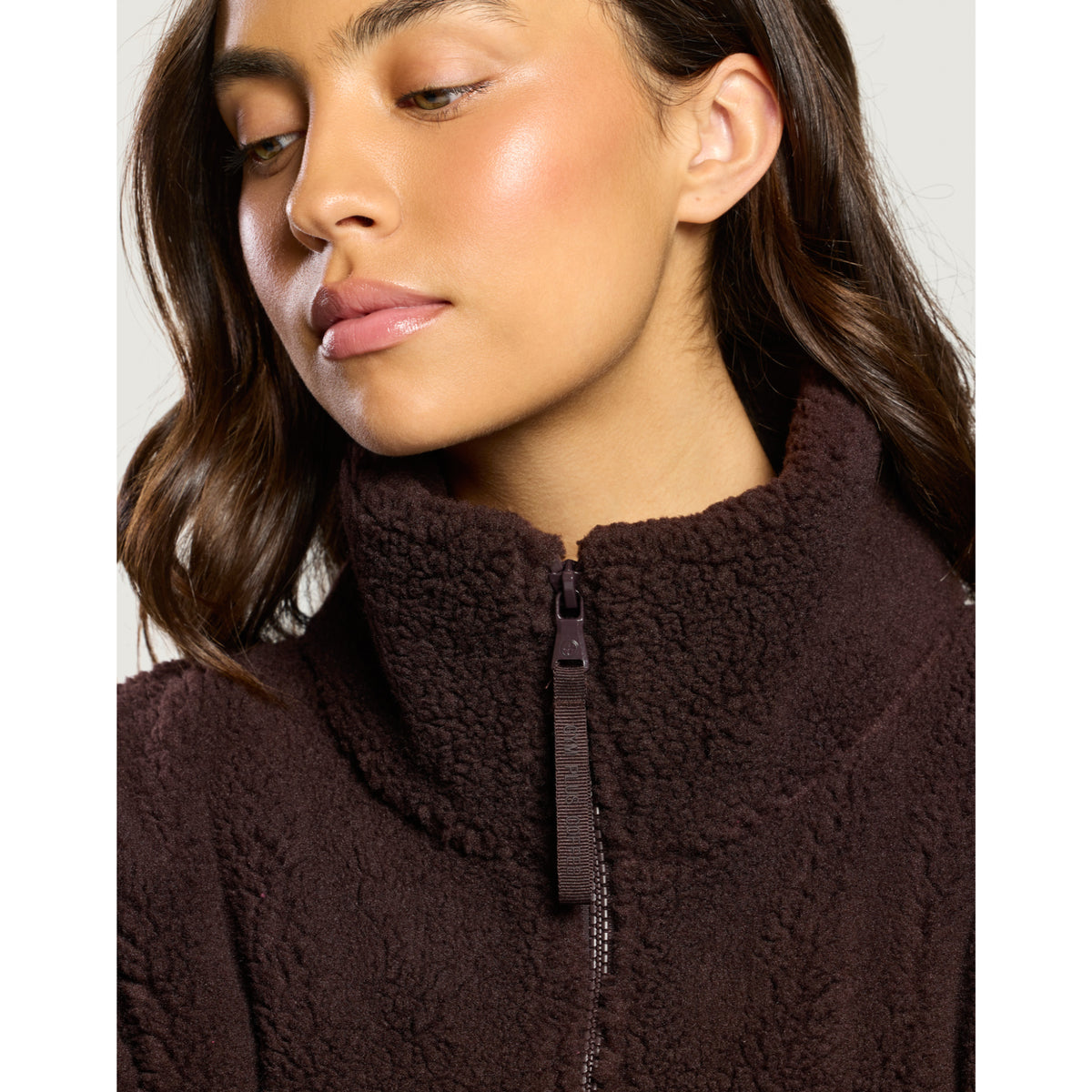 Gym+Coffee Industry Fleece High Collar Jacket (Ladies) - Mocha Bean