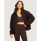 Gym+Coffee Industry Fleece High Collar Jacket (Ladies) - Mocha Bean