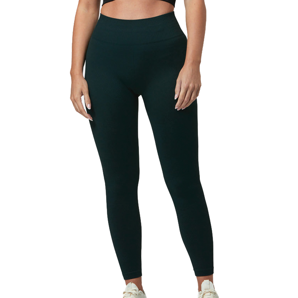 GymPlusCoffee Lotus Chevron Leggings (Ladies) - Moss Green