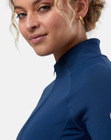 Gym+Coffee Relentless 1/4 Zip (Ladies) - Petrol Blue