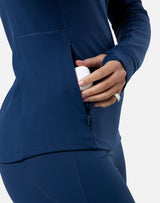 Gym+Coffee Relentless 1/4 Zip (Ladies) - Petrol Blue
