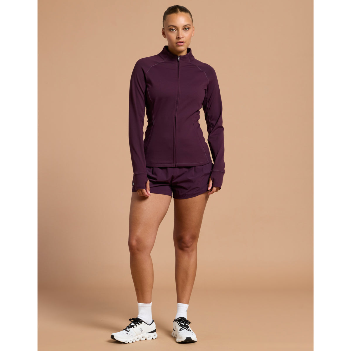 Gym+Coffee Relentless Full Zip (Ladies) - Grape Noir