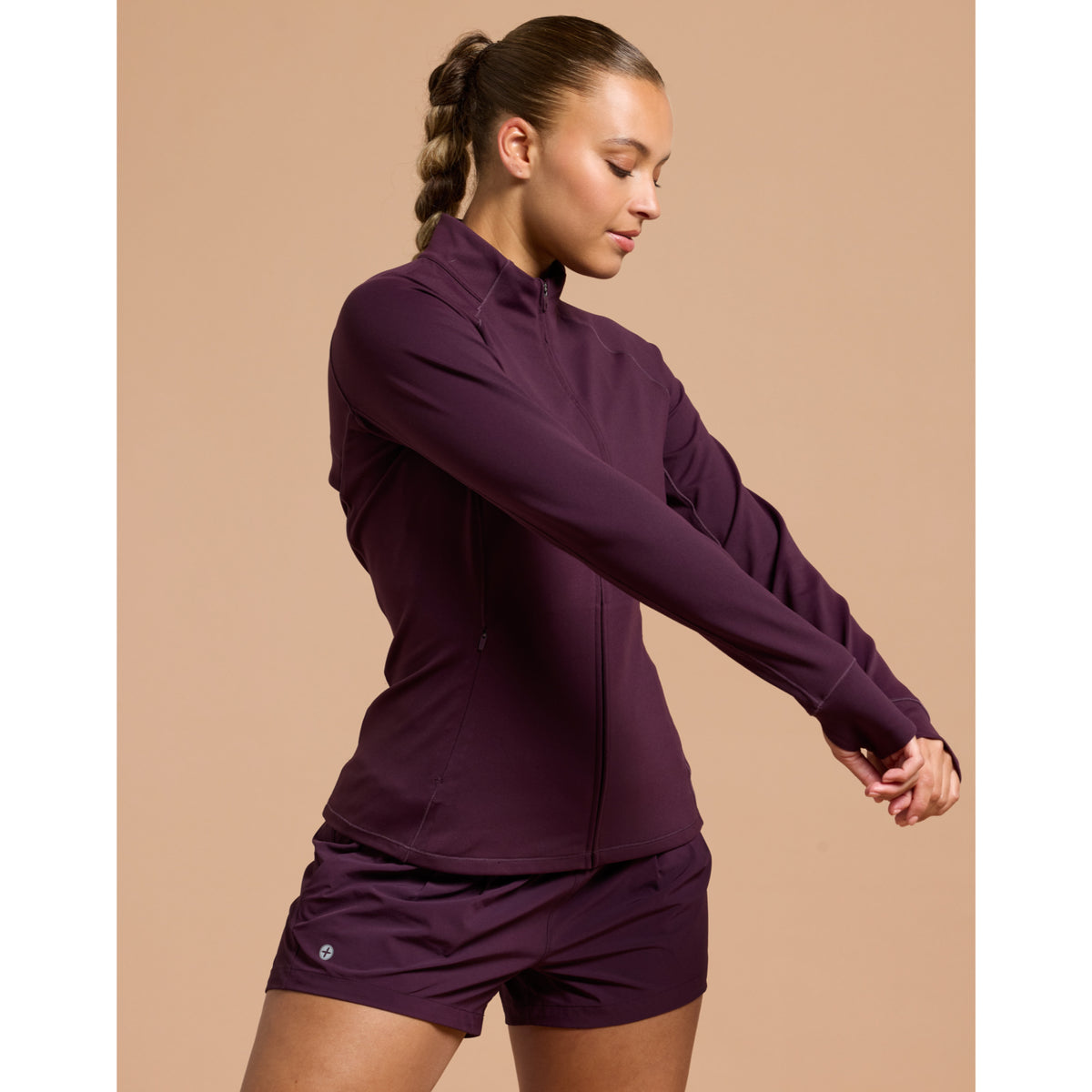 Gym+Coffee Relentless Full Zip (Ladies) - Grape Noir