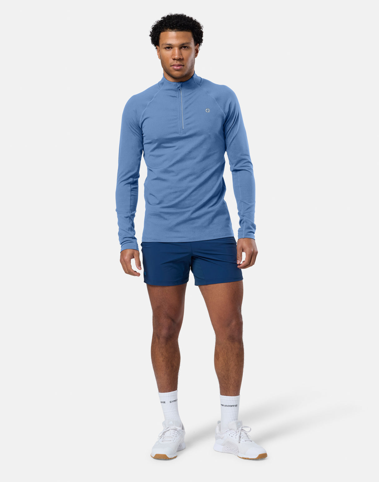 Gym+Coffee Relentless 1/4 Zip (Mens) - Oasis Blue
