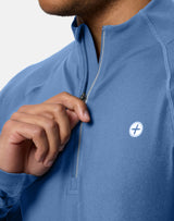 Gym+Coffee Relentless 1/4 Zip (Mens) - Oasis Blue