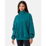 Gym+Coffee Snap Collar Sierra Sweatshirt (Ladies) - Teal