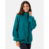 Gym+Coffee Snap Collar Sierra Sweatshirt (Ladies) - Teal