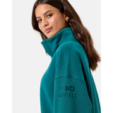 Gym+Coffee Snap Collar Sierra Sweatshirt (Ladies) - Teal