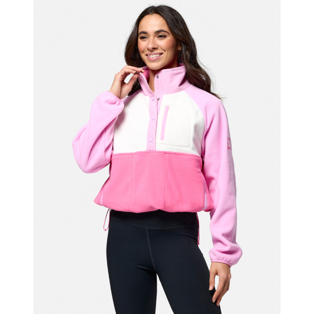 Gym+Coffee Snap Polar Fleece (Ladies) - Cotton Candy