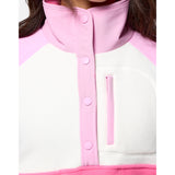 Gym+Coffee Snap Polar Fleece (Ladies) - Cotton Candy