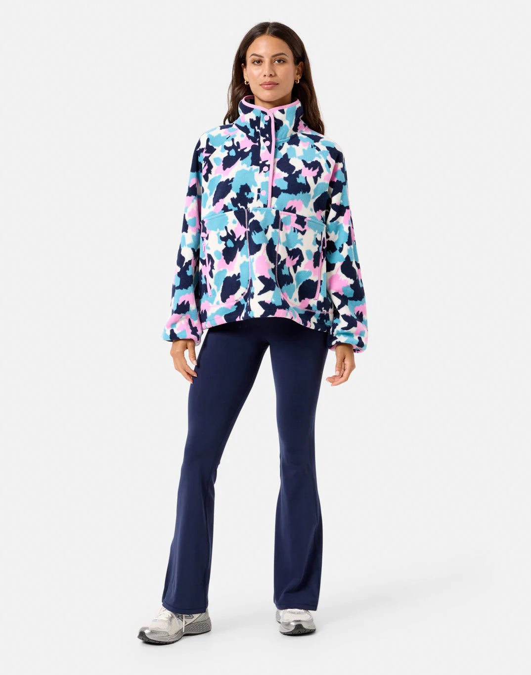 Gym+Coffee Snap Polar Fleece (Ladies) - Light Pop Print