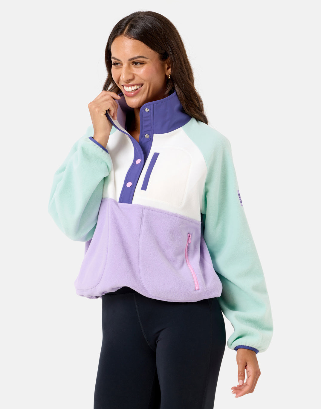 Gym+Coffee Snap Polar Fleece (Ladies) - Lilac