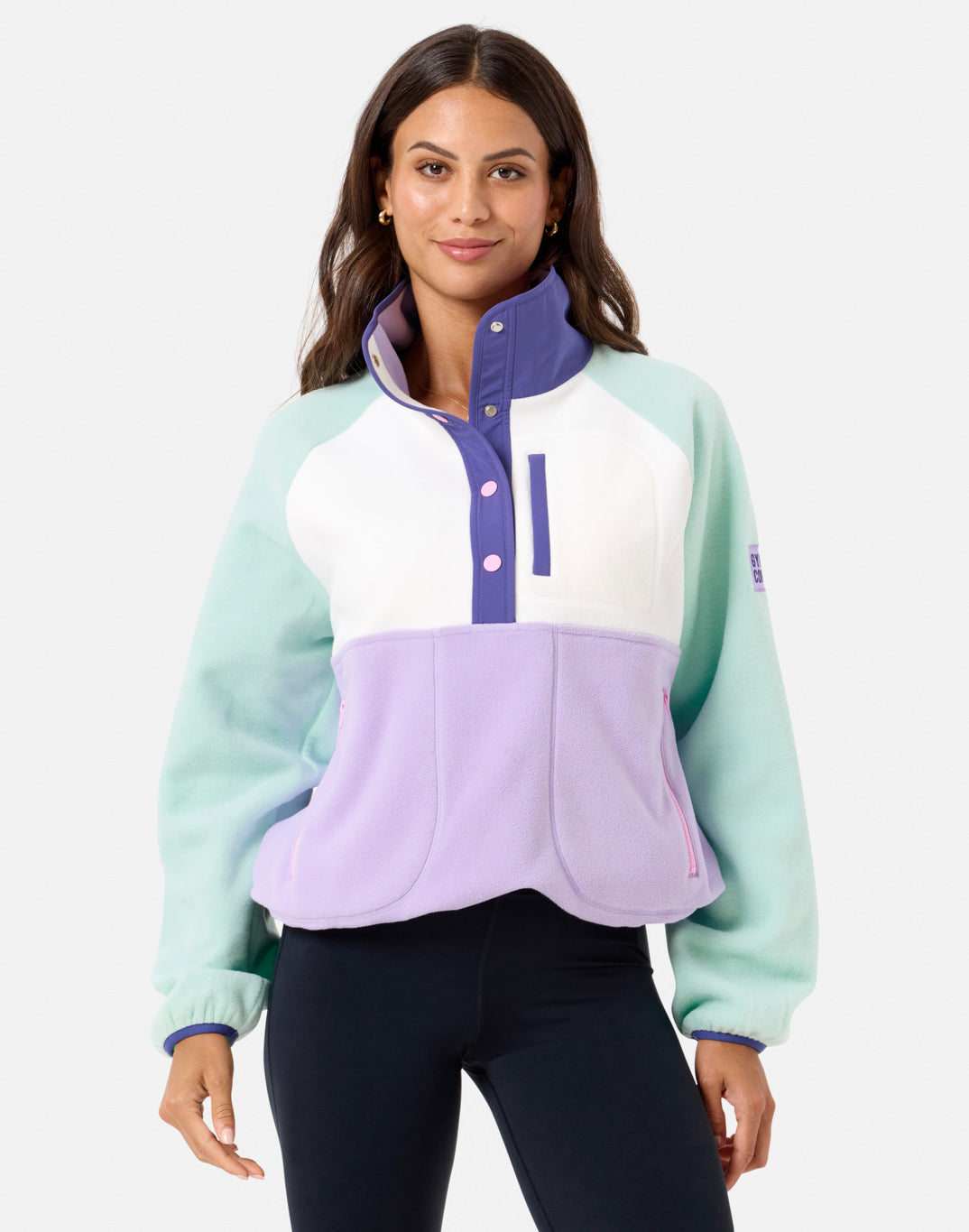 Gym+Coffee Snap Polar Fleece (Ladies) - Lilac