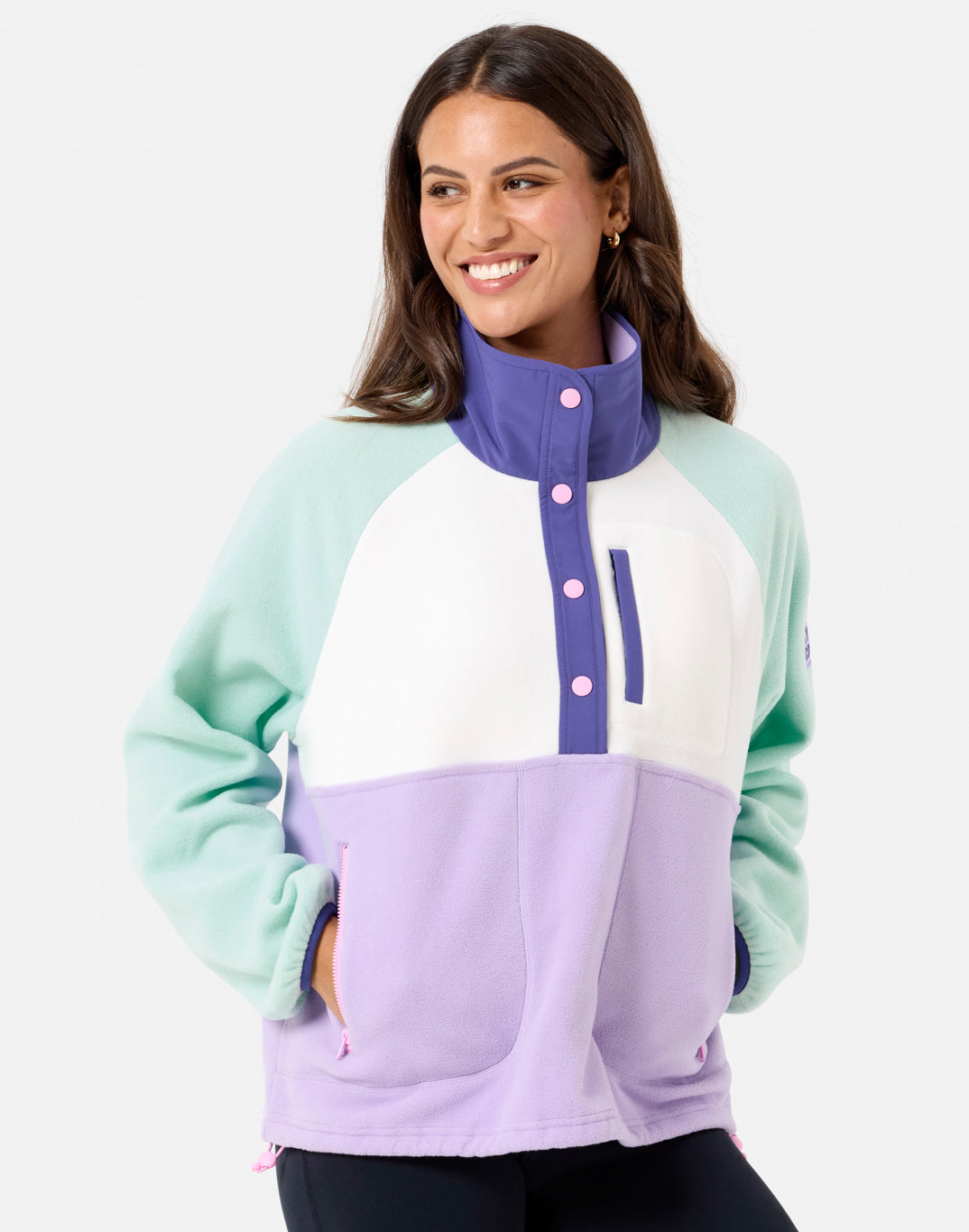 Gym+Coffee Snap Polar Fleece (Ladies) - Lilac