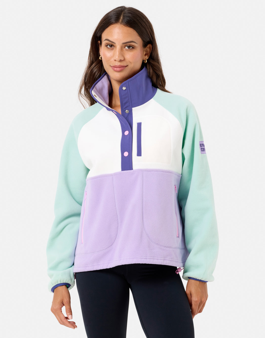 Gym+Coffee Snap Polar Fleece (Ladies) - Lilac