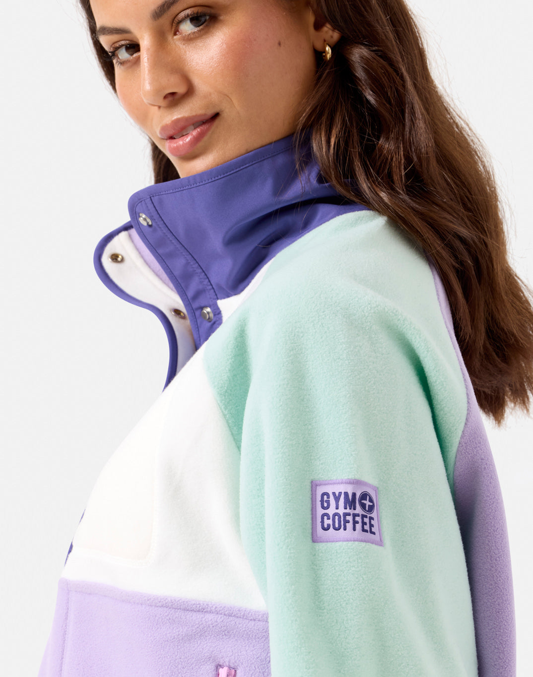 Gym+Coffee Snap Polar Fleece (Ladies) - Lilac
