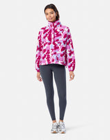 Gym+Coffee Snap Polar Fleece (Ladies) -Pink Pop Print