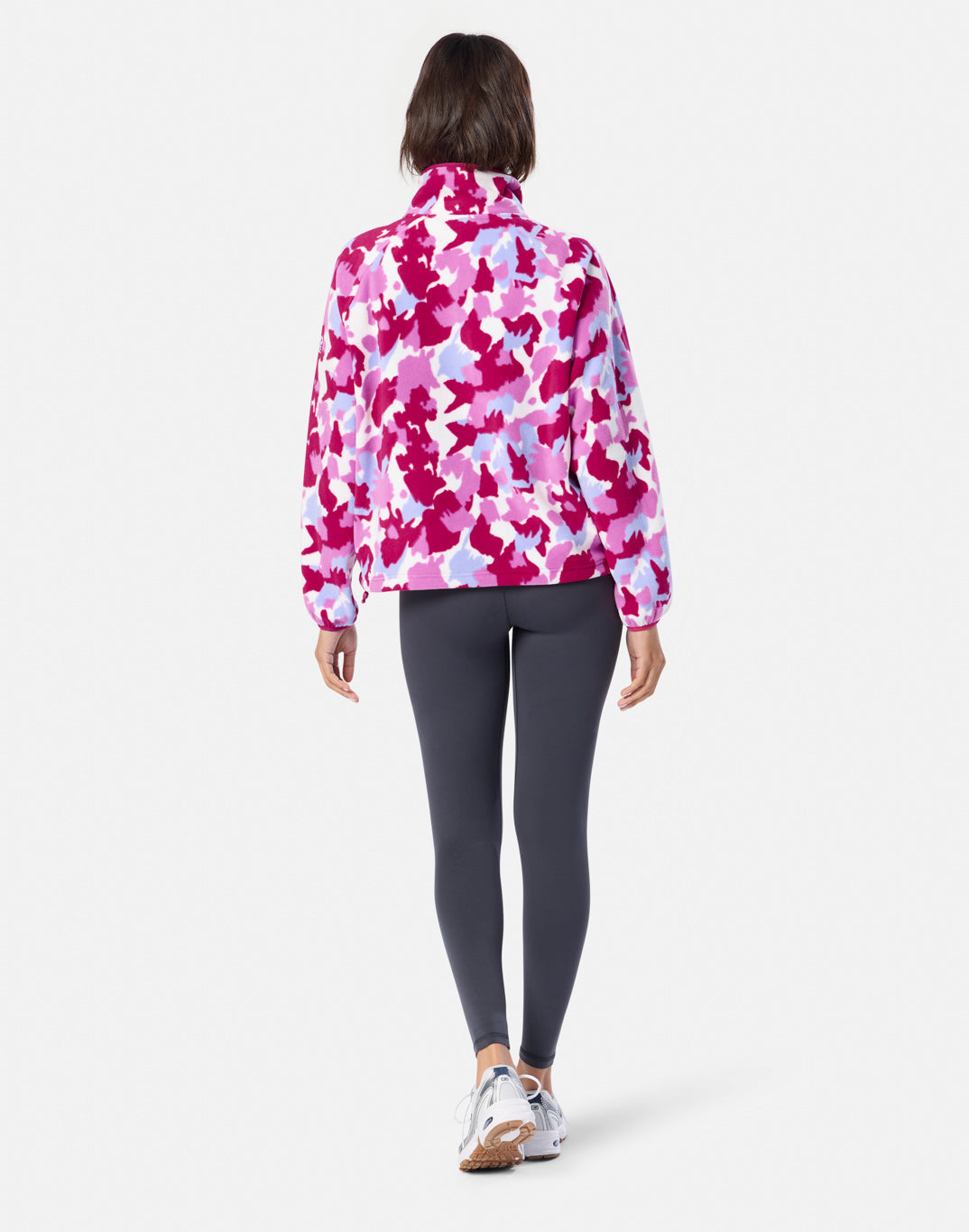 Gym+Coffee Snap Polar Fleece (Ladies) -Pink Pop Print