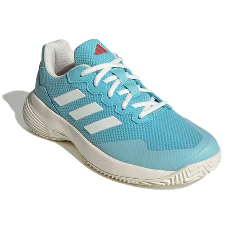 adidas GameCourt 2 All Court Tennis Shoes (Ladies) - Light Aqua/Off White/Bright Red