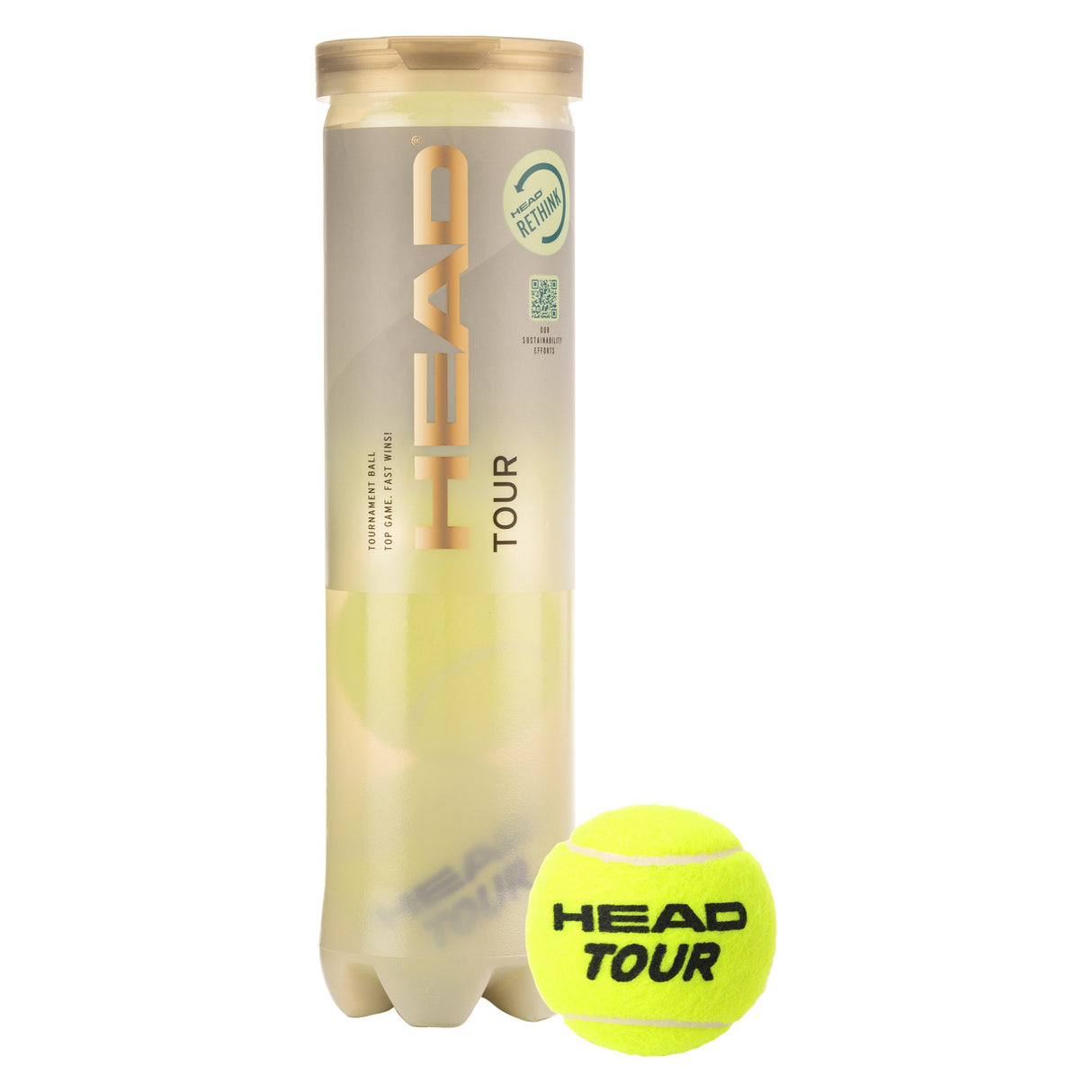 HEAD Tour Tennis Balls - (4 Ball Can)