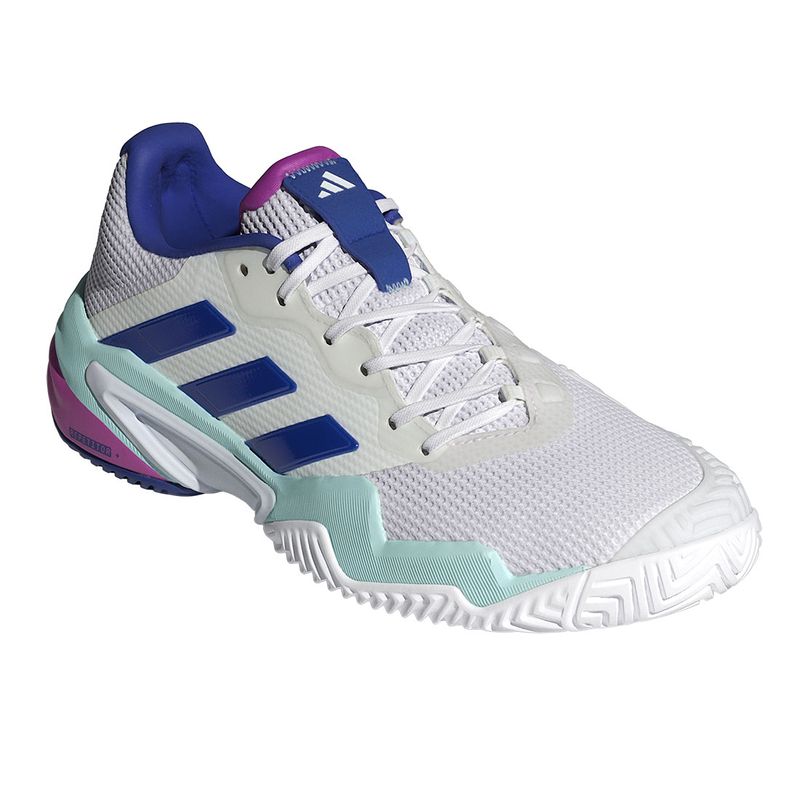 Adidas Barricade 13 All Court Tennis Shoe (Mens) - White/Lucid Blue/Flash Aqua