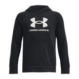 Under Armour Rival Fleece Big Logo Hoodie (Boys) - Black