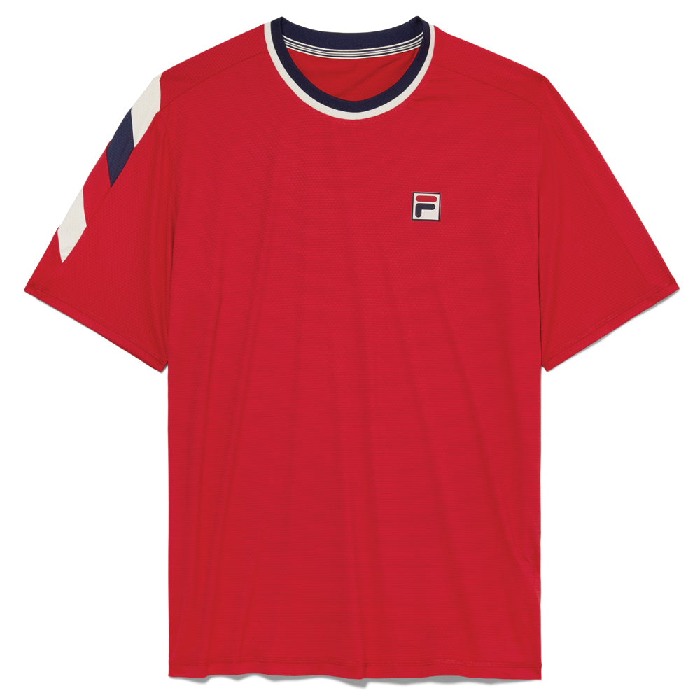 Fila Pro Tennis Heritage T-Shirt (Mens) - Red/Navy