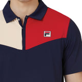 Fila Pro Tennis Heritage Color Block Polo (Mens) - Navy/Red