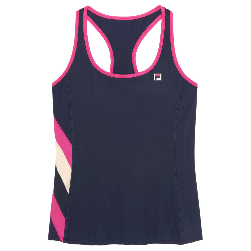 Fila Back Spin Racerback Tank Top - Black/Sunset/Peach Pink/Canary Yellow