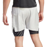 adidas Aeroready Two-In-One Tennis Shorts (Mens) - White
