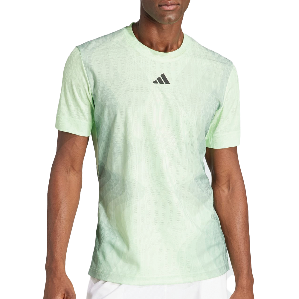 Adidas Melbourne Airchill Pro Tennis T-Shirt (Mens) - Semi Green Spark