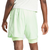 Adidas Melbourne HEAT.RDY 2IN1 Shorts (Mens) - Semi Green Spark/Green Spark