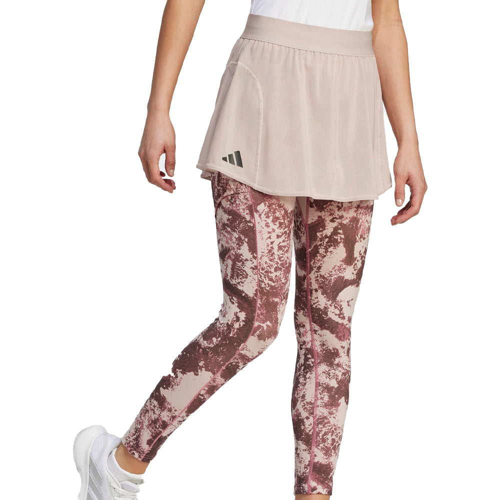 Adidas Paris 2-in-1 Tennis Leggings (Ladies) - Wonder Taupe/Pink Strat –