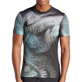 adidas Aeroready Freelift Pro Tennis T-Shirt (Mens) - Black/Semi Flash Aqua/Dash Grey