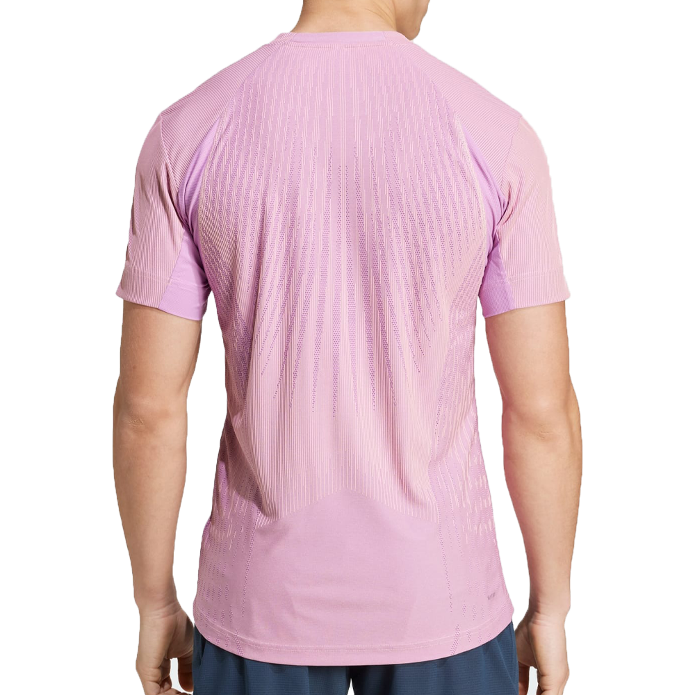 Adidas Pro AirChill Freelift Tennis T-Shirt (Mens) - Semi Pink Spark/Preloved Purple