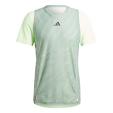 Adidas Melbourne Pro Mesh Tennis Tee (Mens) - Silver Green/Green Spark