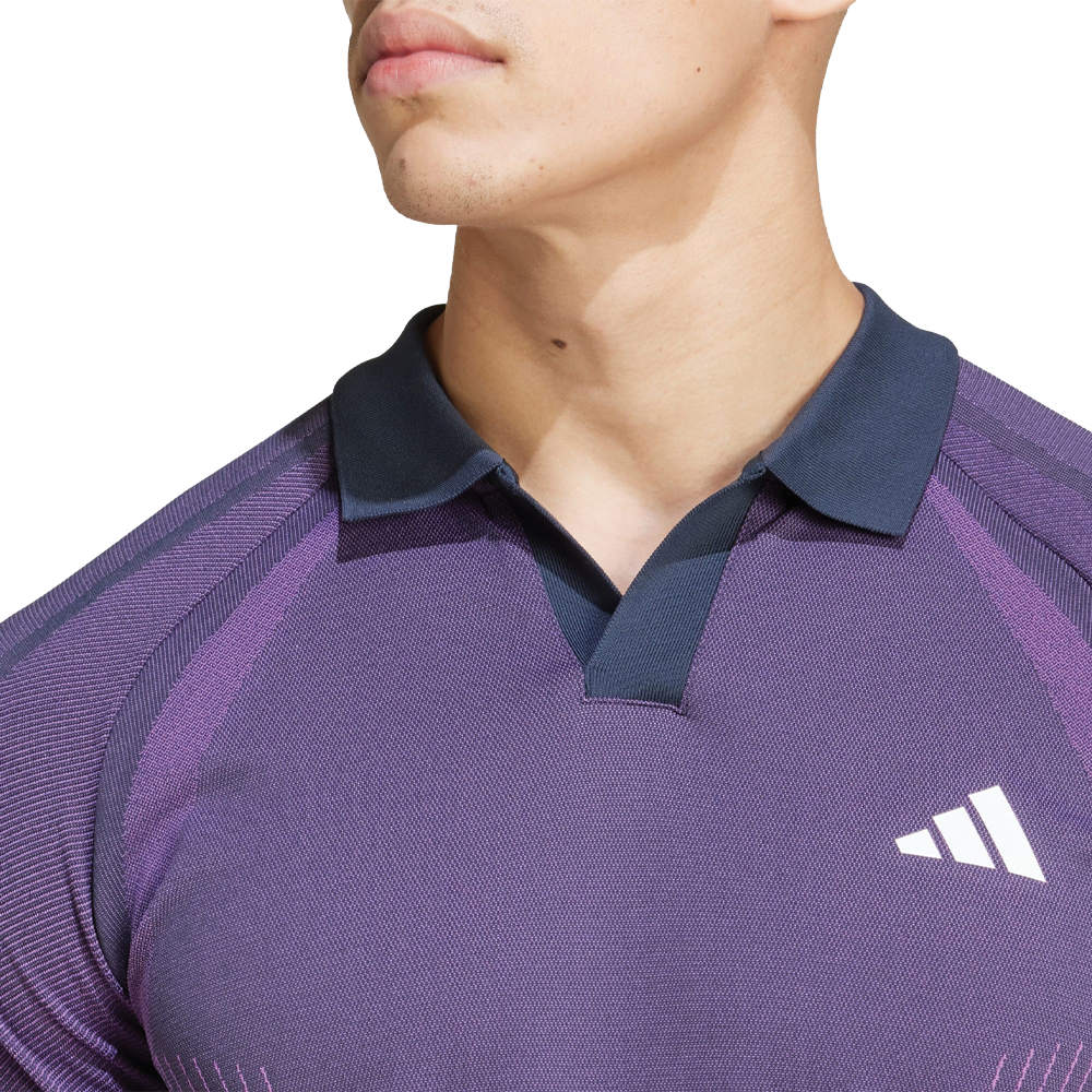 Adidas Pro Seamless AeroReady Freelift Tennis Polo Shirt (Mens) - Aurora Ink/Preloved Purple