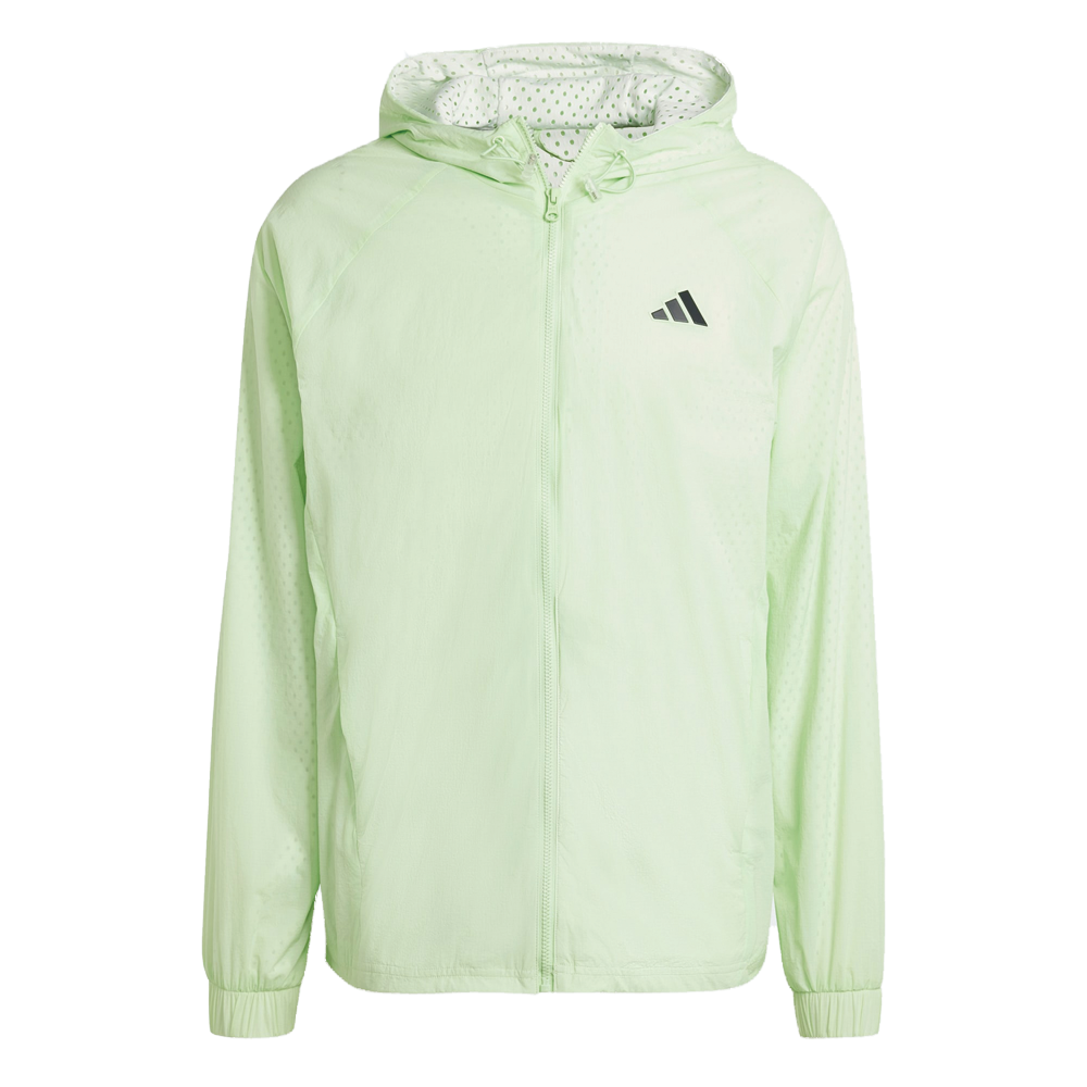 Adidas Melbourne Pro Semi-Transparent Tennis Full-Zip Jacket (Mens) - Semi Green Sparky
