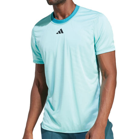 Adidas Reversible Aeroready Freelift Tennis T-Shirt (Mens) - Flash Aqua